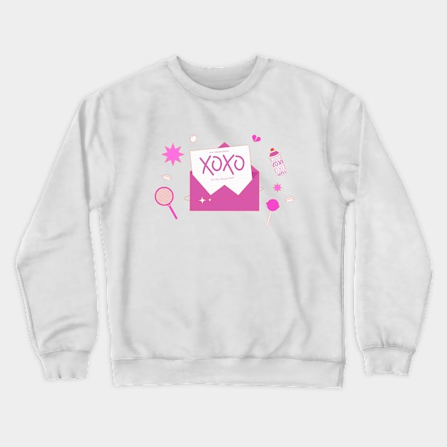 XOXO LOVE Girly Merchandise Crewneck Sweatshirt by Kreates Studio